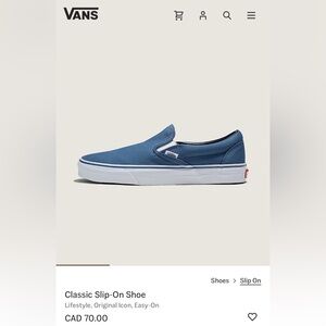 Vans Blue Slip-On Sneakers